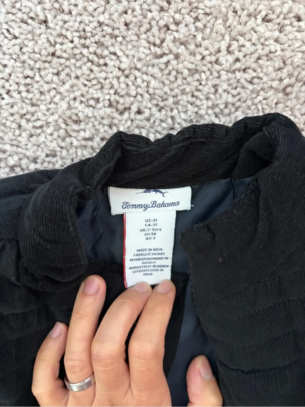 Tommy Bahama Black Quilted Kids Puffer Vest